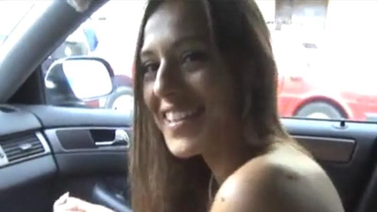 Adventurous first-timer dared to walk from car to the apartment naked before her interview