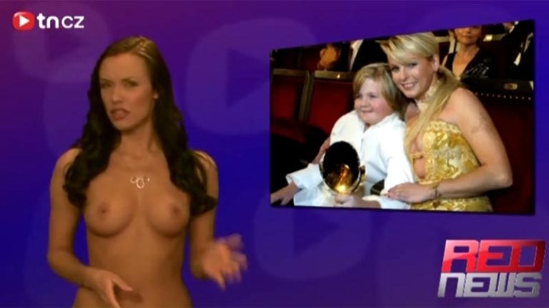 Red News anchor reports on various European news while giving you what you want to see