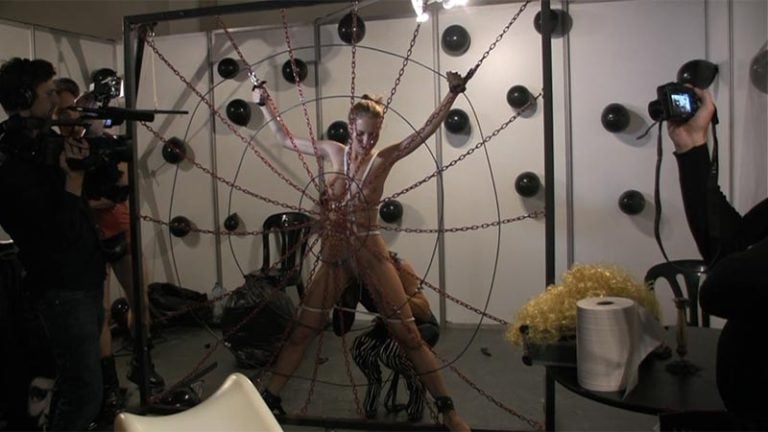 Immaculate blonde with perfect body gets tied up and BDSM-ed