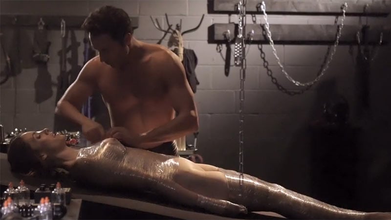 Man puts his wonderful girlfriend in various bondage positions