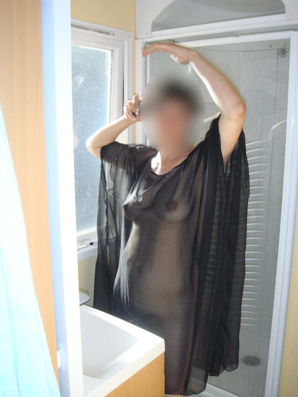 A waifu in sheer clothing.